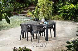 Julie Garden Dining Set Table Chairs Graphite Grey Furniture Patio Balcony