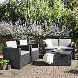 Keter 4 Seater Rattan Lounge Sofa Set Garden Furniture Patio Corner Outdoor Unit