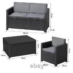 Keter 4 Seater Rattan Lounge Sofa Set Garden Furniture Patio Corner Outdoor Unit