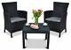 Keter Garden Furniture Set Chairs + Table Cushion 2 Colours Balcony Patio Hq
