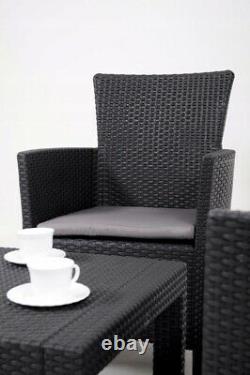 Keter Garden Furniture Set Chairs + Table Cushion 2 Colours Balcony Patio HQ