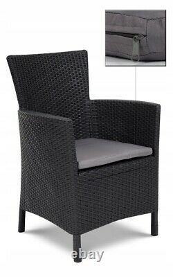 Keter Garden Furniture Set Chairs + Table Cushion 2 Colours Balcony Patio HQ