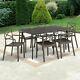 Keter Patio Dining Table & 6 X Chairs Set Weatherproof Outdoor Garden Furniture
