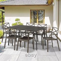 Keter Patio Dining Table & 6 x Chairs Set Weatherproof Outdoor Garden Furniture