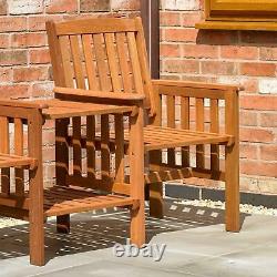 Kingfisher Love Seat Wooden Bench 2 Seater Patio Twin Chair With Table Set