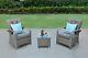 Kingston 2 Seat Rattan Lounge Chair & Table Patio Garden Furniture Set Free Covr