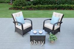 Kingston 2 Seat Rattan Lounge Chair & Table Patio Garden Furniture Set FREE covr