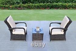 Kingston 2 Seat Rattan Lounge Chair & Table Patio Garden Furniture Set FREE covr