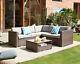 Lshape Rattan Garden Furniture Dining Set Outdoor Patio Table Rattan Sofa Set