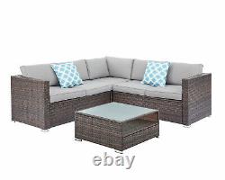 LShape Rattan Garden Furniture Dining Set Outdoor Patio Table Rattan Sofa Set