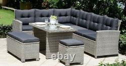 LUXURY Rattan Furniture Dining Sofa Set 9 Seat Garden Patio Outdoor