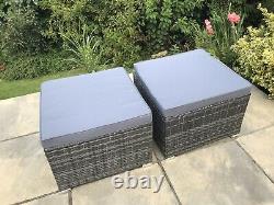 Large 10 Seater Rattan Garden Furniture Patio Set 2 FREE RAINCOVERS UK