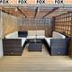 Large 8pcs Patio Rattan Sofa Set Corner Sofa Garden Furniture Side Table Cushion