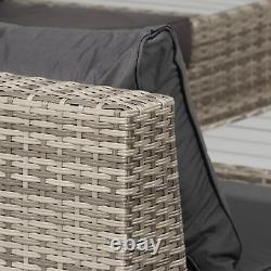 Large Corner Rattan Sofa Set Patio Luxury Wicker Garden Furniture Cushions Table