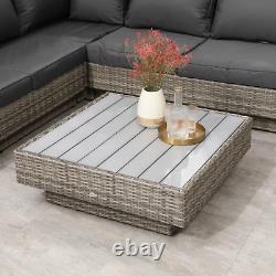 Large Corner Rattan Sofa Set Patio Luxury Wicker Garden Furniture Cushions Table