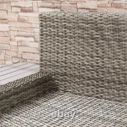 Large Corner Rattan Sofa Set Patio Luxury Wicker Garden Furniture Cushions Table