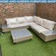 Large Corner Rattan Sofa Set Patio Wicker Luxury Garden Furniture Cushions Table