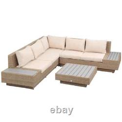 Large Corner Rattan Sofa Set Patio Wicker Luxury Garden Furniture Cushions Table