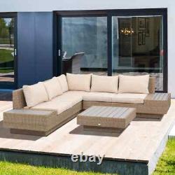 Large Corner Rattan Sofa Set Patio Wicker Luxury Garden Furniture Cushions Table