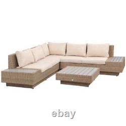 Large Corner Rattan Sofa Set Patio Wicker Luxury Garden Furniture Cushions Table