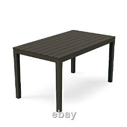 Large Garden Patio Dining Table & 4 Benches Outdoor Weatherproof Furniture Set