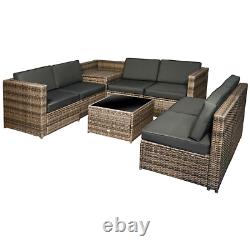 Large Patio Rattan Corner Sofa Set Garden Furniture Side Table Cushion 12 Seater