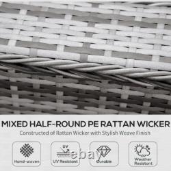 Large Rattan Sofa Set Garden Patio Furniture Wicker Round Corner Chair Cushion