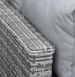 Large Rattan Sofa Set Garden Patio Furniture Wicker Round Corner Chair Cushion