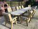 Large Wooden Garden Table And Chairs Set Solid Patio Furniture Tanalised (erg12)