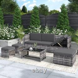 Lounge Set Garden Furniture Set Ratten Sofa Seating Group Patio Furniture Grey