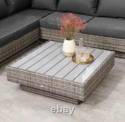 Luxury Garden Furniture Large Corner Sofa Set Lounge Rattan Patio Table Couch