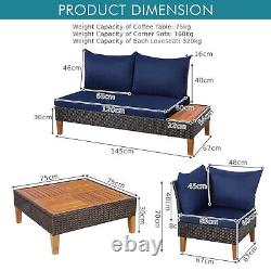 Luxury Garden Furniture Large Corner Sofa Set Lounge Rattan Patio Table Couch