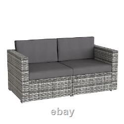 Luxury Rattan Garden Furniture Set 6 Seater Outdoor Patio Corner Sofa Set LShape