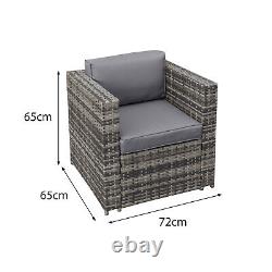 Malta Rattan Outdoor Garden Furniture Patio 9 Seat Rattan Sofa U-Shape Set