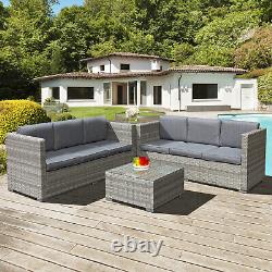 Malta Rattan Wicker Outdoor Garden Furniture Patio 6 Seat Corner Set