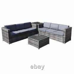 Malta Rattan Wicker Outdoor Garden Furniture Patio 6 Seat Corner Set