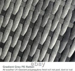 Merax Grey Rattan Patio Garden Furniture Corner Sofa Glass Top Collect NN5