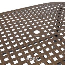 Metal Cast Aluminium 7 Piece Garden Furniture Table Patio Set With Cushions