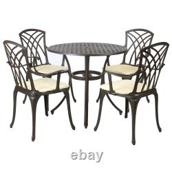 Metal Cast Aluminium Garden Furniture Patio Set With Cushions