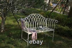 Metal Garden Bench Patio Seat Furniture Antique Foldable Vintage Outdoor