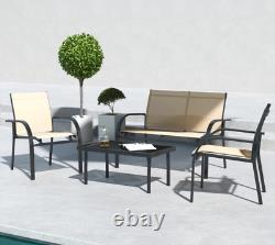 Metal Patio Set Outdoor Garden Furniture Small Lounge Sofa Chairs Dining Table