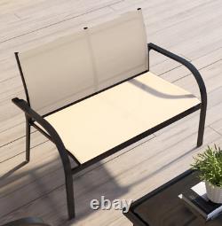 Metal Patio Set Outdoor Garden Furniture Small Lounge Sofa Chairs Dining Table