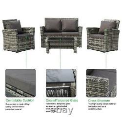 Modern Rattan Garden Furniture Sofa Set Lounger 4 Seater Outdoor Patio Furniture