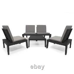 Modular Corner 5PC Garden Furniture Set Outdoor Patio Space-saving Table Chairs