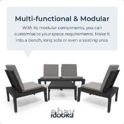 Modular Corner 5PC Garden Furniture Set Outdoor Patio Space-saving Table Chairs