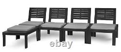 Modular Corner 5PC Garden Furniture Set Outdoor Patio Space-saving Table Chairs