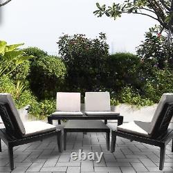 Modular Corner 5PC Garden Furniture Set Outdoor Patio Space-saving Table Chairs