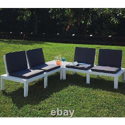 Molok Plastic Garden Furniture 5 Piece Black or White Available Free Delivery
