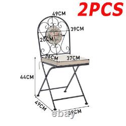Mosaic Bistro Garden Table And Folding Chairs Set Outdoor Patio Dining Furniture