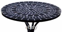 Mosaic Bistro Set Outdoor Patio Garden Furniture Dining Set Table Folding Chairs